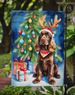 Chocolate Cocker Spaniel Christmas Reindeer Garden Flag Mailbox Flag Decorative Yard Flag Banner Outside Patio Artwork Yard Flower Beds, Garden Size, Multicolor_maomaolike.com