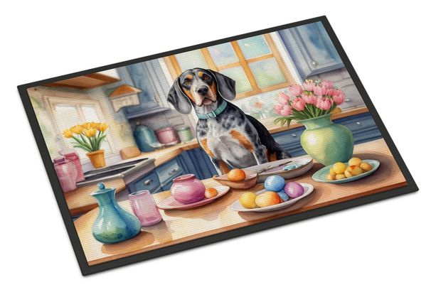 Decorating Easter Bluetick Coonhound Doormat Front Door Mat Indoor Outdoor Rugs For Entryway, Non Slip Washable Low Pile, 24H X 36W_maomaolike.com