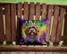 Wirehaired Pointing Griffon King Of Mardi Gras Throw Pillow Machine Washable, Indoor Outdoor Decorative Pillow For Couch, Bed Or Patio, 14Hx14W_maomaolike.com