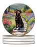 Labrador Retriever Spring Path Large Sandstone Coasters Pack Of 4 Absorbent Round Coasters Decor Gifts For Men Or Women, 4 In, Multicolor_maomaolike.com