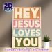 Religious Typography Painting Poster, Vintage Color-blocked Bold Text Poster, Inspirational Faith-based Message Suitable For Home, Living Room Or_maomaolike.com