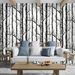 Bedroom Wood Grain Black Birch Removable Waterproof Self-Adhesive Decorative Wallpaper Wall Sticker_maomaolike.com