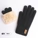 Double Layer Warm Touch Screen Gloves For Men And Women Winter With Added Velvet And Thickened Anti Cold Outdoor Knitted Gloves_maomaolike.com