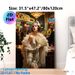 Roaring 20s Flapper Girl Painting Poster, Lavish Art Deco Style Poster, Glamorous Flapper With Pearls & Feather Shawl In Bustling Neon Bar, Elegant_maomaolike.com