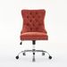 A&A Furniture Office Chair,Modern Chenille Upholstered Tufted Button Home Office Chair With Chrome Metal Base,Adjustable Desk Chair Swivel Office Chair Orange_maomaolike.com