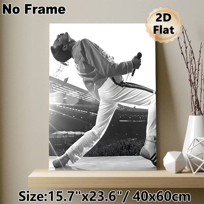 Rock Stage Performance Painting Poster, Monochrome Dramatic Live Show Scene Poster, Captures Dynamic Stage Energy, Ideal For Music Studio And Living_maomaolike.com