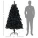 6ft Tall Artificial Christmas Tree, Unlit Xmas Tree With 1000 Branch Tips, Auto Open, Steel Base, Holiday Décor For Home Office, Black_maomaolike.com