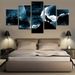 greenhome 5Pcs/Set Full Moon Forest Wolf Frameless Wall Painting Picture Living Room Decor_maomaolike.com