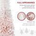 6' Tall Unlit Pencil Fir Artificial Christmas Tree With Realistic Branches And Steel Base, Pink And White_maomaolike.com