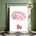 Do Gesture Fist Themed Painting Poster, Minimalist Line Art Pink Fist Poster, Playful Expressive Design, Suitable For Home Office And Living Room_maomaolike.com