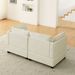 Comfy Cloud Couch Loveseat With 2 Ottoman, Modern Chenille Love Seat Upholstered Modular Couch Sleeper For Living Room, Apartment, Studio, Office(Beige White)_maomaolike.com