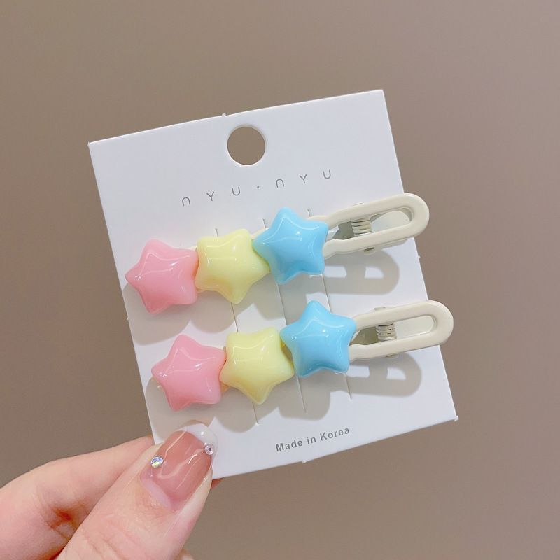 Unisex Dopamine Blue Cute Star Traceless clip Children's hair clip bangs side duck beak clip hair clip_maomaolike.com