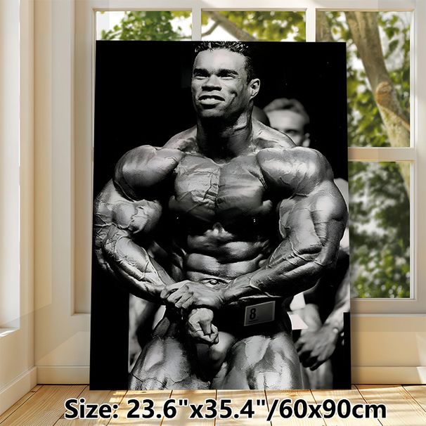 Bodybuilding Themed Painting Poster, Vintage Monochrome Professional Bodybuilder Poster, Motivational Fitness Artwork Ideal For Gym, Home Wall Decor_maomaolike.com