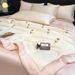 Wholesale Washed Tencel Summer Cool Embroidered Air Conditioning Four-Piece Set Machine Washable Ice Silk Thin Wide Edge Quilt_maomaolike.com
