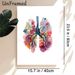 Floral Lung Painting Poster, Delicate Watercolor Floral Human Lung Shaped Poster, Unique Artistic Decor Ideal For Home, Clinic And Office_maomaolike.com