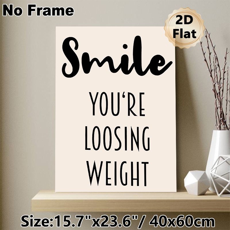 Weight Loss Motivational Painting Poster, Minimalist Black & White Typography Poster, Uplifting Quote To Encourage Progress, Ideal For Gym, Home Wall_maomaolike.com