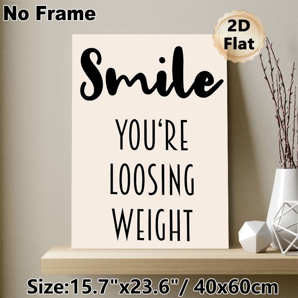 Weight Loss Motivational Painting Poster, Minimalist Black & White Typography Poster, Uplifting Quote To Encourage Progress, Ideal For Gym, Home Wall_maomaolike.com