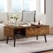 39" Wood Lift Top Coffee Table With Hidden Compartment And Storage Shelf For Living Room, Reception Room, Brown_maomaolike.com