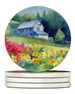 Massachusetts Mayflowers In Watercolor Large Sandstone Coasters Pack Of 4 Absorbent Round Coasters Decor Gifts For Men Or Women, 4 In, Multicolor_maomaolike.com