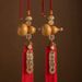 Brass Five Emperor Coins Door-to-Door Gourd Pendant Natural Open Mouth Door Living Room Bedroom Red Tassel Fu Character_maomaolike.com