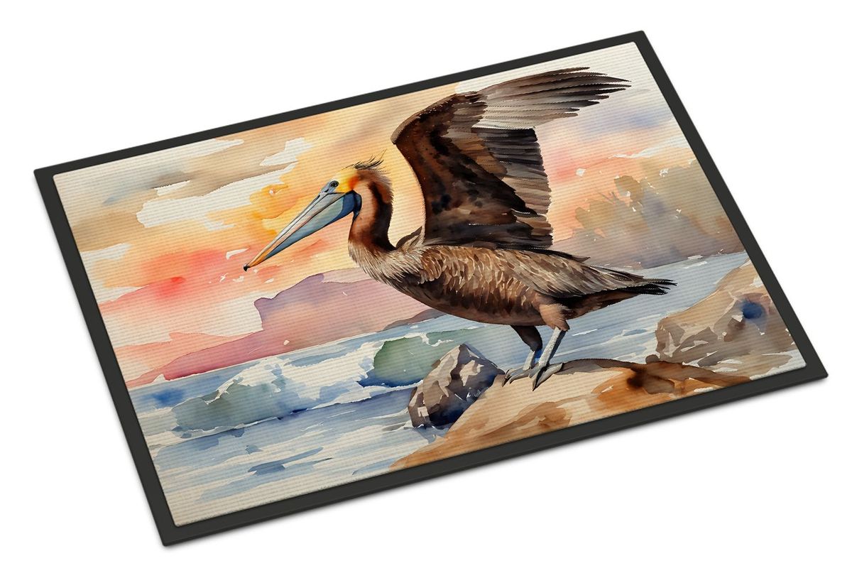 Pelican Doormat Front Door Mat Indoor Outdoor Rugs For Entryway, Non Slip Washable Low Pile, 24H X 36W_maomaolike.com
