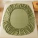 Organic Washed Linen Fitted Sheet - Breathable Mattress Protector For Single/Double Bed 1PC_maomaolike.com
