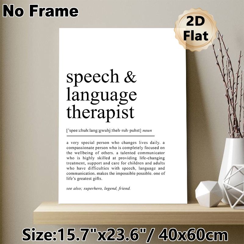 Speech & Language Therapist Definition Painting Poster, Minimalist Typographic Text Poster, Thoughtful Tribute To Speech Therapists, Ideal For Clinic_maomaolike.com