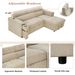 96" Multi-Functional Pull-Out Sofa Bed L-Shape Sectional Sofa With Adjustable Headrest, Wireless Charging, Cup Holders And Hidden Storage For Living Room, Bedroom, Office_maomaolike.com