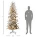 7.5ft Tall Prelit Artificial Christmas Tree Holiday Décor With 850 Snow Flocked Branches, 350 Warm Yellow Clear Lights, Auto Open, Extra Bulb_maomaolike.com