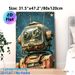 Vintage Robot Painting Poster, Retro Rusted Steampunk-style Robot Poster, Weathered Mechanical Design With Starry Backdrop, Ideal For Home Office_maomaolike.com