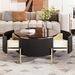 Modern Round Coffee Table With 2 Large Drawers Storage Accent Table(31.5'')_maomaolike.com