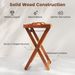 Outdoor Wood Tray Table Portable Side End Table With Folding Frame_maomaolike.com