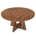 Round Dining Table For 4, 47" Wooden Kitchen Table Farmhouse Dinner Table_maomaolike.com