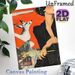 Fox & Figure Collage Painting Poster, Vintage Distressed Art Poster, Witty Quote Design With Fox Motif, Unique Artistic Wall Decor For Home Office_maomaolike.com