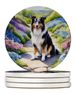 Collie Spring Path Large Sandstone Coasters Pack Of 4 Absorbent Round Coasters Decor Gifts For Men Or Women, 4 In, Multicolor_maomaolike.com