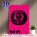 Surreal Eye-in-Lip Art Painting Poster, Bold Pink-toned Retro Graphic Poster, Unique Artistic Decor Piece, Suitable For Bedroom, Living Room And Music_maomaolike.com