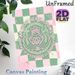 Irish Claddagh Themed Painting Poster, Pastel Pink & Green Checkered Celtic Style Poster, With Cultural Slogan And Ornate Emblems, Ideal For Living_maomaolike.com