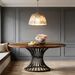 Round Dining Table For 4-6, Farmhouse Circle Kitchen Table_maomaolike.com