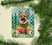 German Shepherd Christmas Porcelain Ornament Christmas Tree Hanging Decorations For Home Christmas Holiday, Rectangle, Gift, Multicolor_maomaolike.com