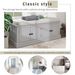 Storage Bench With 4 Doors And Adjustable Shelves,Shoe Bench With Removable Cushion For Living Room,Entryway_maomaolike.com