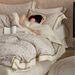 2 Soft Minimalist Style Cotton Linen Jacquard Four-Piece Set Exquisite Embroidery Skin-Friendly Breathable Bedding Home Textile_maomaolike.com