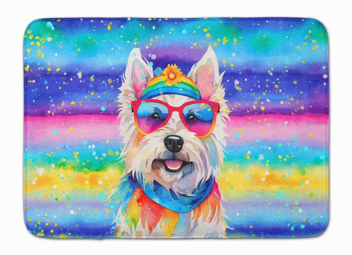 Westie Hippie Dawg Memory Foam Kitchen Mat Machine Washable Anti-Fatigue Mat Cushion Comfort Bath Mat Or Kitchen Rug_maomaolike.com