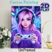 Cyberpunk Gamer Girl Painting Poster, Vibrant Neon Anime Style Poster, Eye-catching Neon-lit Cyberpunk Design Ideal For Gaming Room And Bedroom Decor_maomaolike.com