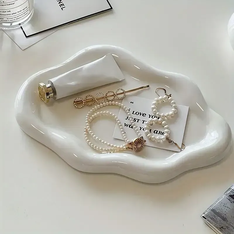 Jewelry Tray, Ceramic Tray, Trinket Dish, Cloud Jewelry Dish, Ring Key Dish, Birthday, Mother's Day, Christmas, Thanksgiving Gifts For Women Friends(Silver), Silvery_maomaolike.com