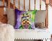 Yorkshire Terrier King Of Mardi Gras Throw Pillow Machine Washable, Indoor Outdoor Decorative Pillow For Couch, Bed Or Patio, 14Hx14W_maomaolike.com