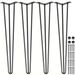 24" Black Hairpin Table Legs, Set Of 4 Heavy-Duty Desk Legs With 880 Lbs Total Capacity (220 Lbs Each), 3-Rod Design For DIY Furniture, Fits Benches, Desks_maomaolike.com