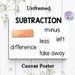 Subtraction Math Painting Poster, Clean Typographic Educational Poster, Reinforces Subtraction-related Vocabulary Suitable For Classrooms And Study_maomaolike.com