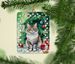 Kurilian Bobtail Cat By The Christmas Tree Porcelain Ornament Christmas Tree Hanging Decorations For Home Christmas Holiday, Rectangle, Gift, Multicolor_maomaolike.com