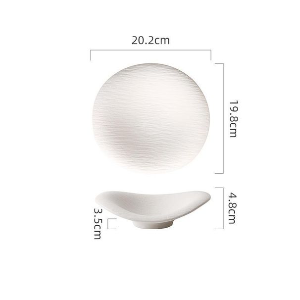 Ceramic Western Dessert High-end Irregular Dish Plate Fruit Salad Bowl Hotel Commercial Tableware_maomaolike.com
