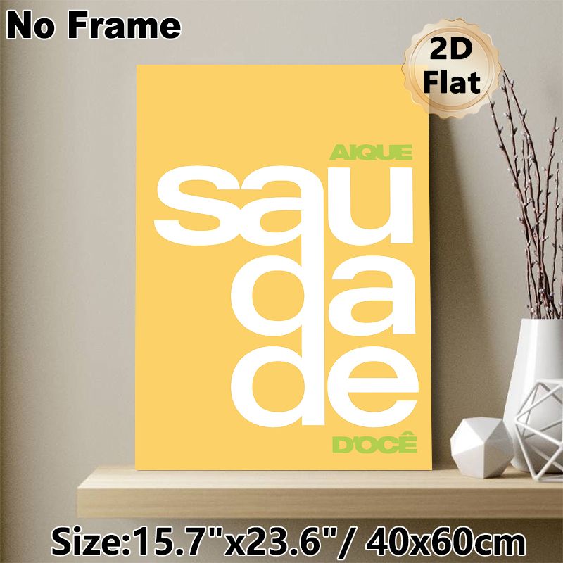 Typography Themed Painting Poster, Warm Yellow Minimalist Typographic Poster, Sleek Bold Text Design Ideal For Living Room, Bedroom, Café_maomaolike.com